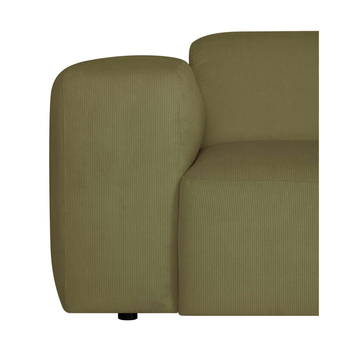 by fonQ Wonder 4-zits Hoekbank met Chaise Longue Rechts XL - Rib - Mosgroen