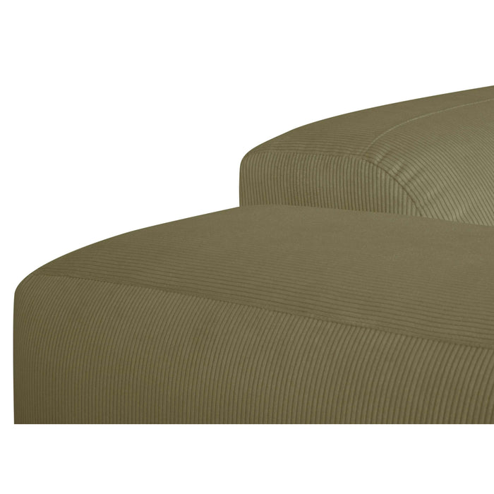 by fonQ Wonder 4-zits Hoekbank met Chaise Longue Rechts XL - Rib - Mosgroen