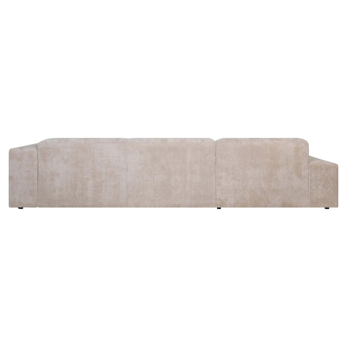 by fonQ Wonder 5-zits Hoekbank met Chaise Longue Links - Rib - Beige