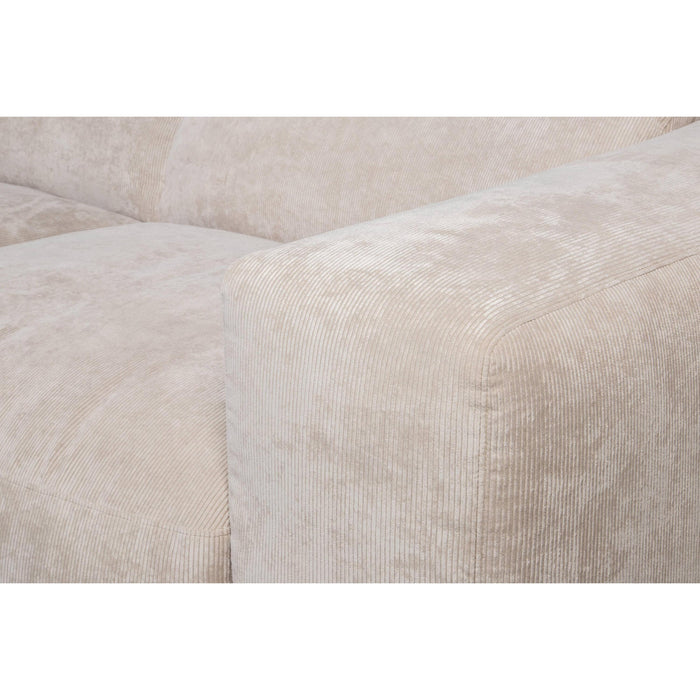 by fonQ Wonder 5-zits Hoekbank met Chaise Longue Links - Rib - Beige