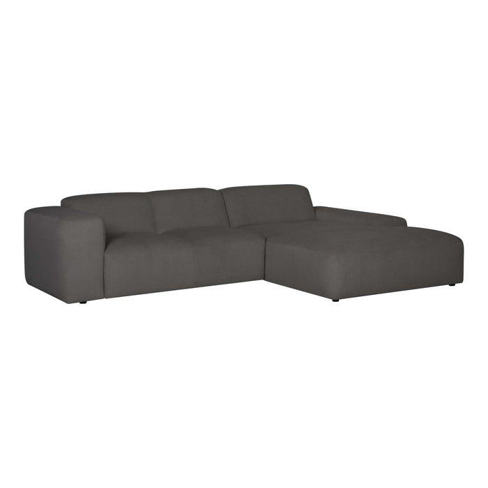 by fonQ Wonder 4-zits Hoekbank met Chaise Longue Rechts XL - Rib - Antraciet