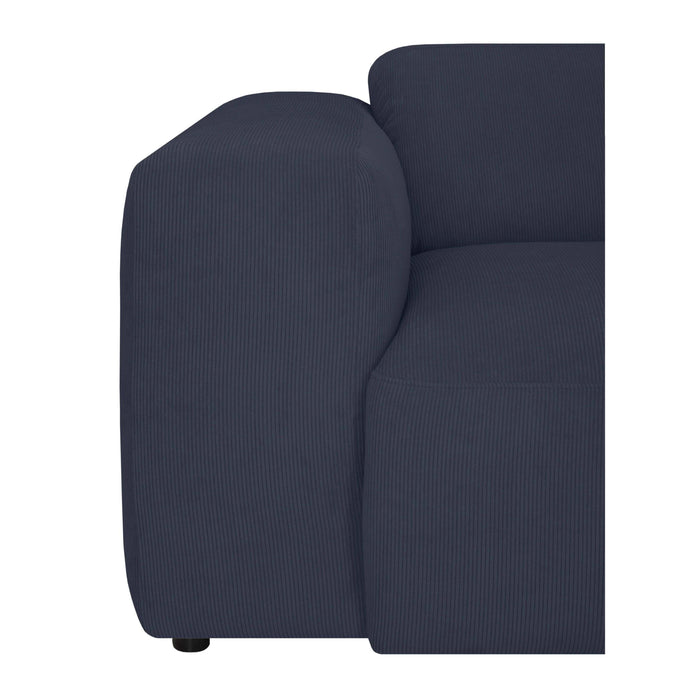 by fonQ Wonder 4-zits Hoekbank met Chaise Longue Rechts - Rib - Navy