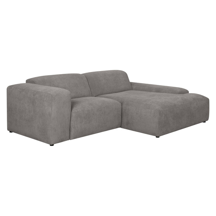 by fonQ Wonder 3-zits Hoekbank met Chaise Longue Rechts - Rib - Grijs