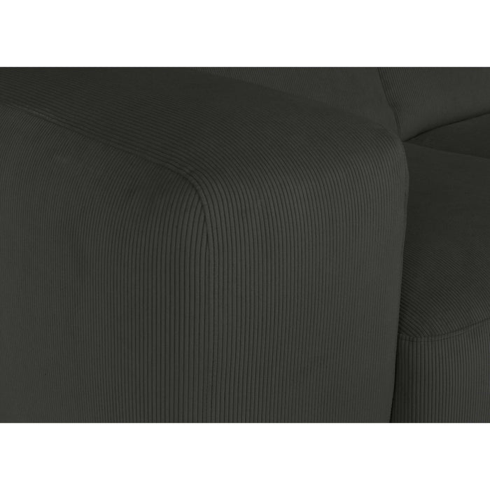 by fonQ Wonder 4-zits Hoekbank Rechts - Open Eind - Rib - Antraciet