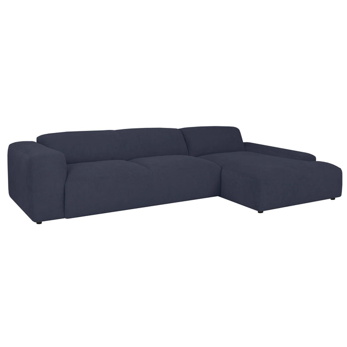 by fonQ Wonder 5-zits Hoekbank met Chaise Longue Rechts - Rib - Navy