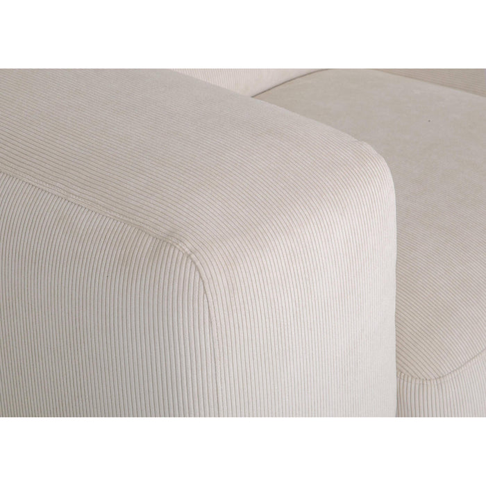 by fonQ Wonder 4-zits Hoekbank met Chaise Longue Rechts - Rib - Crème