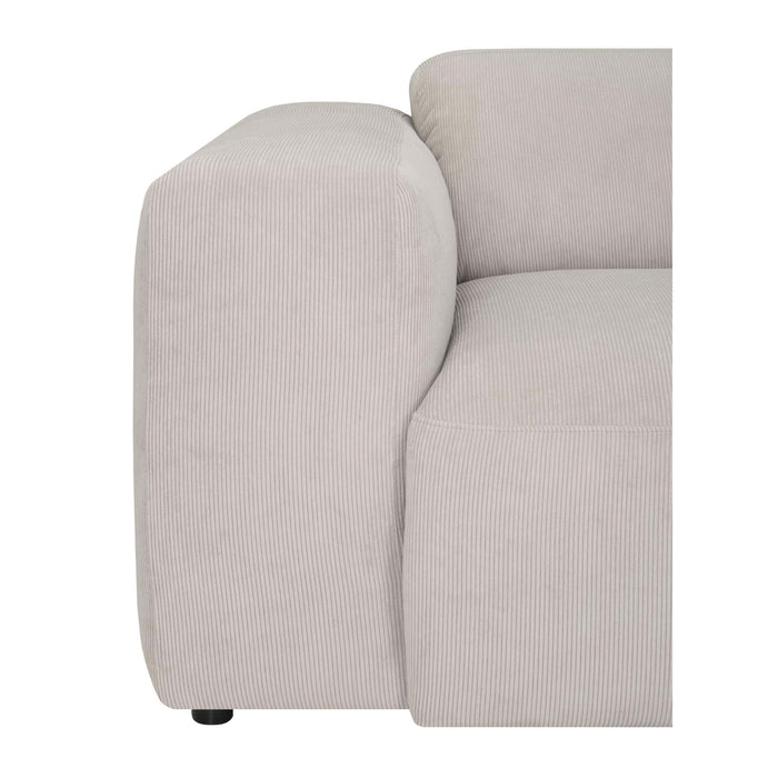 by fonQ Wonder 5-zits Hoekbank met Chaise Longue Rechts - Rib - Zand