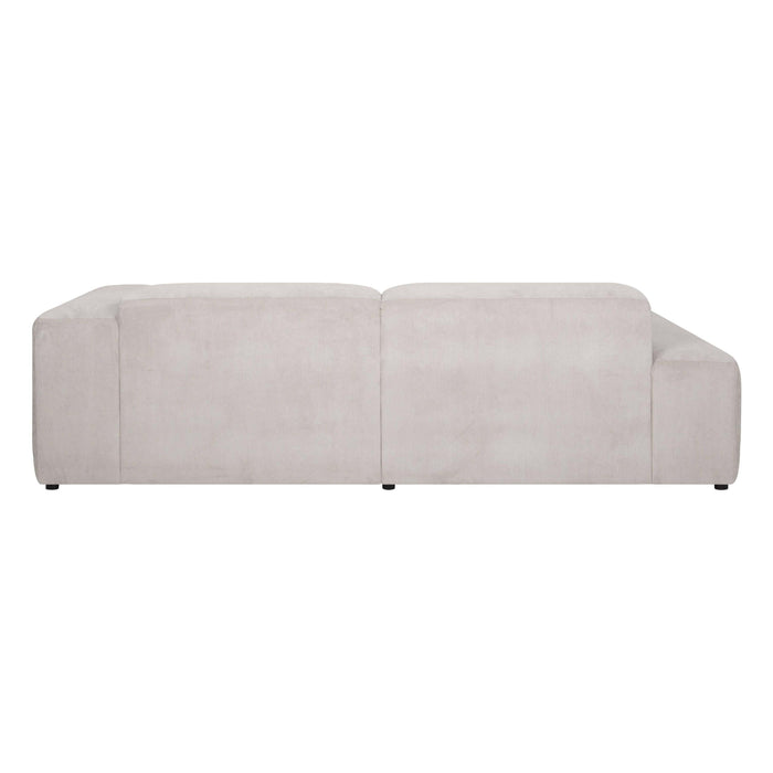 by fonQ Wonder 3-zits Hoekbank met Chaise Longue Links - Rib - Beige