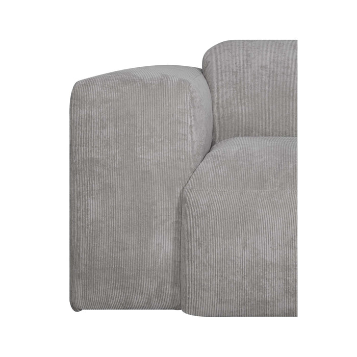 by fonQ Wonder 4-zits Hoekbank met Chaise Longue Rechts - Rib - Grijs