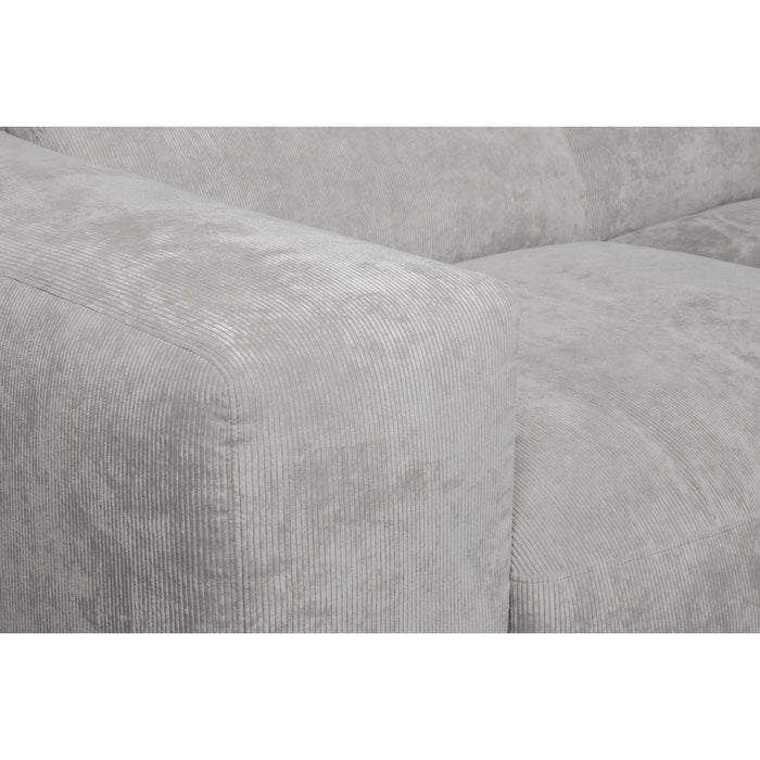 by fonQ Wonder 4-zits Hoekbank met Chaise Longue Rechts - Rib - Grijs