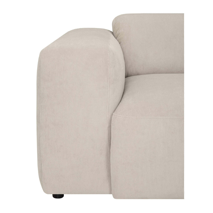 by fonQ Wonder 5-zits Hoekbank Links - Open Eind - Rib - Beige