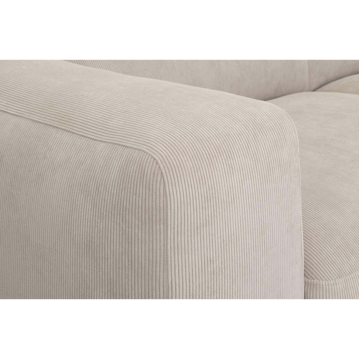 by fonQ Wonder 5-zits Hoekbank Links - Open Eind - Rib - Beige