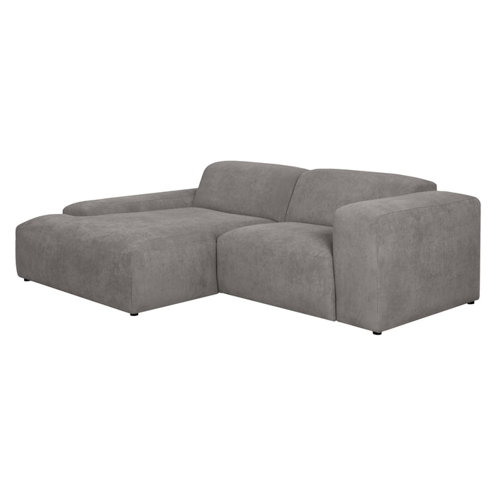 by fonQ Wonder 3-zits Hoekbank met Chaise Longue Links - Rib - Grijs