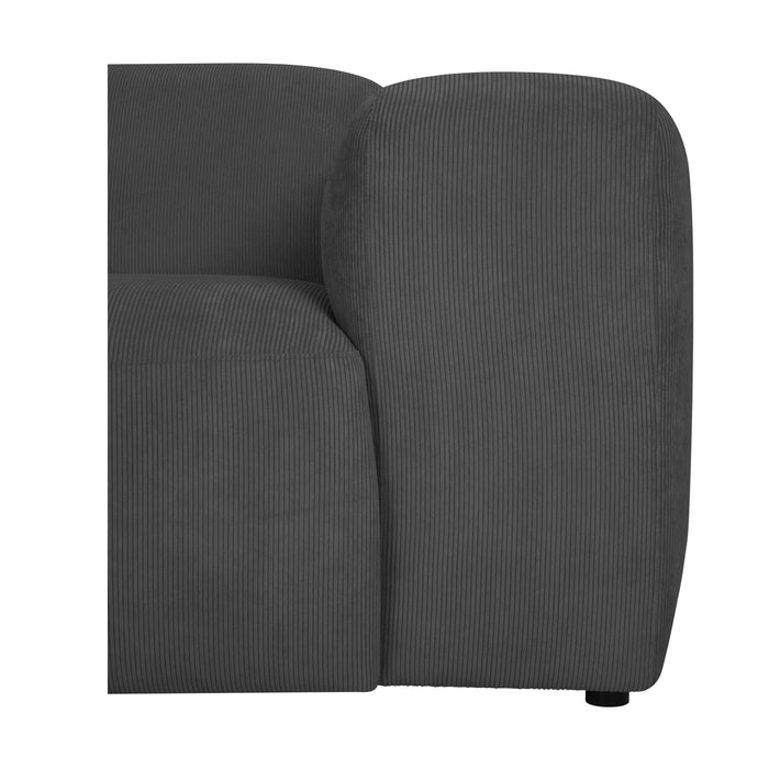 by fonQ Wonder 3-zits Hoekbank met Chaise Longue Links - Rib - Antraciet