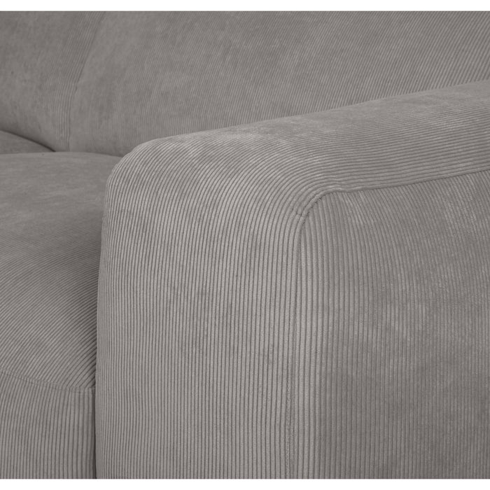 by fonQ Wonder 3-zits Hoekbank met Chaise Longue Links - Rib - Grijs