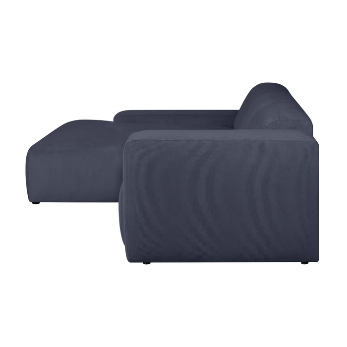 by fonQ Wonder 4-zits Hoekbank met Chaise Longue Links - Rib - Navy