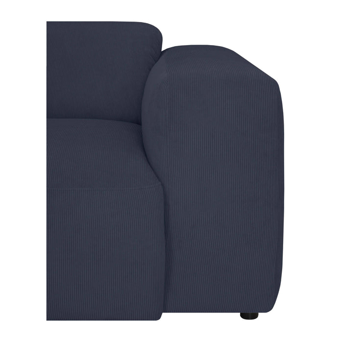 by fonQ Wonder 4-zits Hoekbank met Chaise Longue Links - Rib - Navy