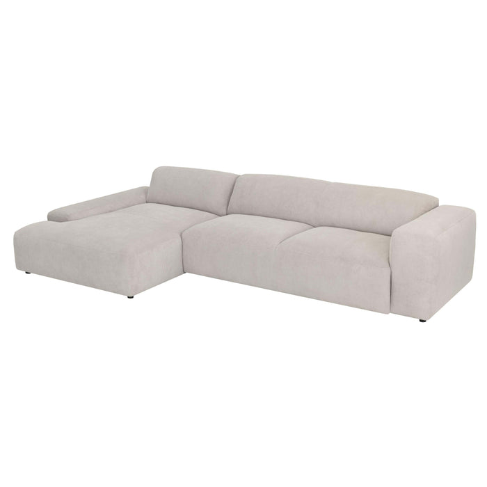 by fonQ Wonder 5-zits Hoekbank met Chaise Longue Links - Rib - Zand
