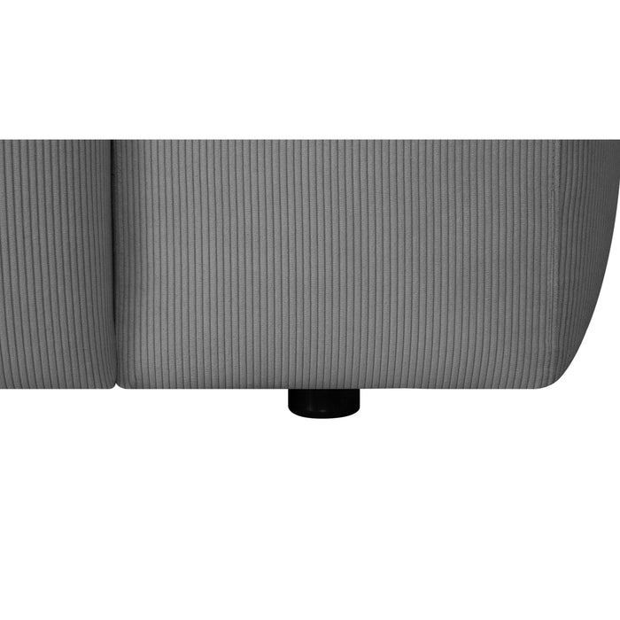 by fonQ Wonder 4-zits Hoekbank met Chaise Longue Links XL - Rib - Grijs
