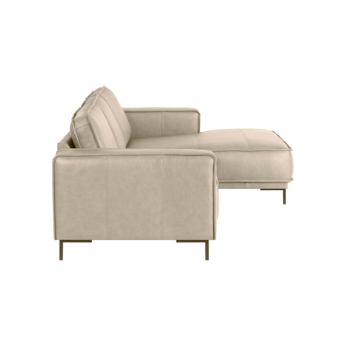 by fonQ Brisk Hoekbank met Chaise Longue Rechts - Buffelleer - Beige
