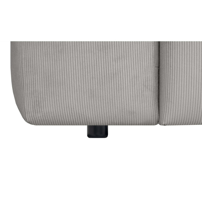 by fonQ Wonder 4-zits Hoekbank Rechts - Open Eind - Rib - Grijs