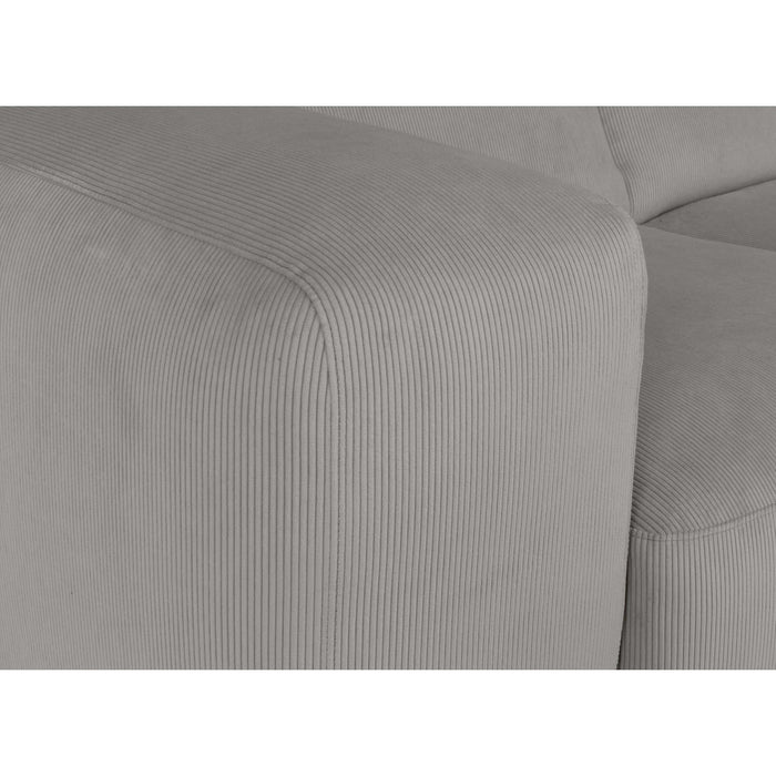 by fonQ Wonder 4-zits Hoekbank Rechts - Open Eind - Rib - Grijs