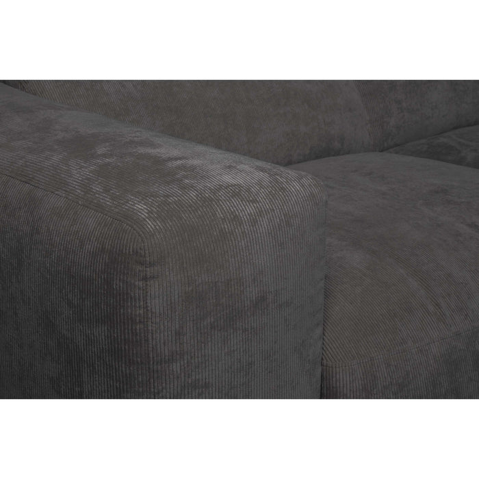 by fonQ Wonder 5-zits Hoekbank met Chaise Longue Rechts - Rib - Antraciet