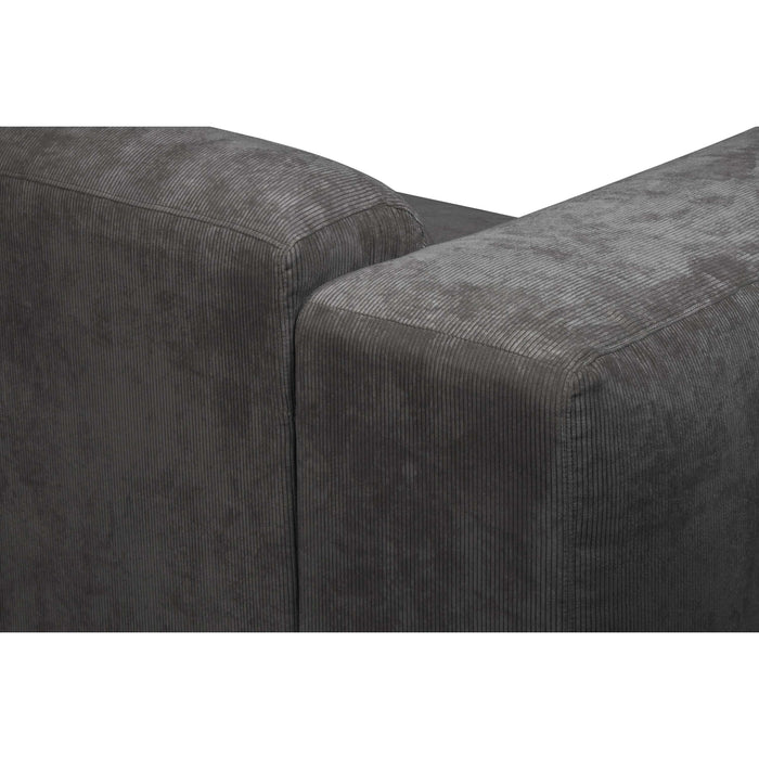 by fonQ Wonder 5-zits Hoekbank met Chaise Longue Rechts - Rib - Antraciet