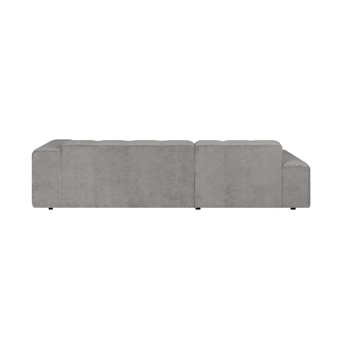 by fonQ Plume 3-zits Hoekbank met Chaise Longue Links - Chenille - Grijs