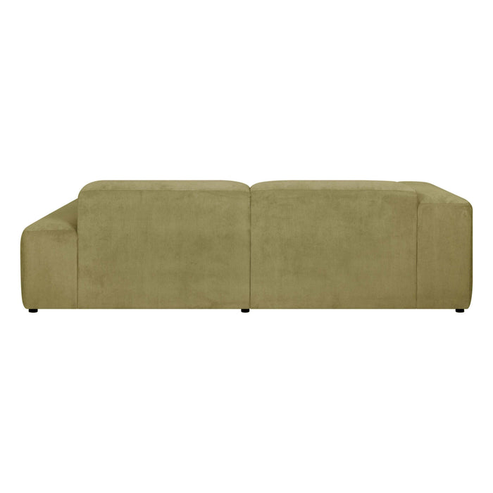 by fonQ Wonder 3-zits Hoekbank met Chaise Longue Rechts - Rib - Mosgroen
