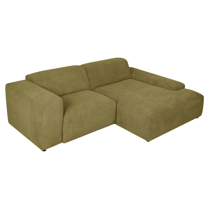 by fonQ Wonder 3-zits Hoekbank met Chaise Longue Rechts - Rib - Mosgroen
