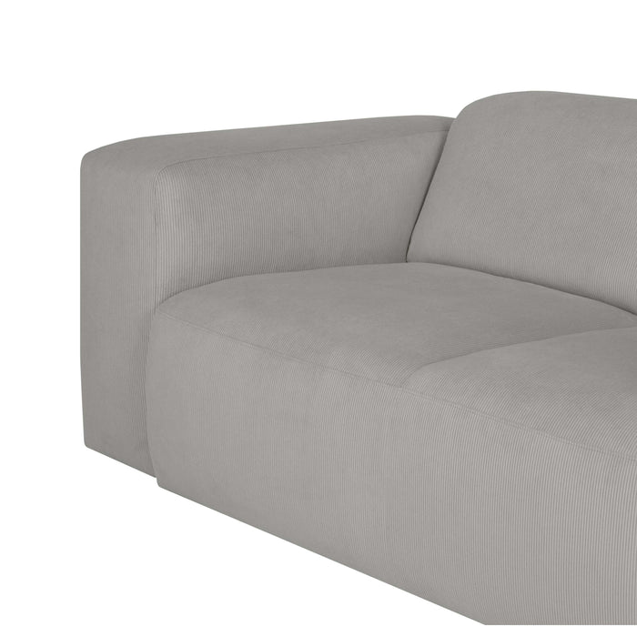 by fonQ Wonder 4-zits Hoekbank Links - Rib - Grijs