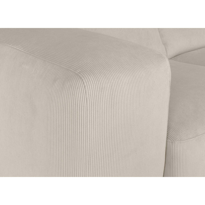 by fonQ Wonder 4-zits Hoekbank Rechts - Open Eind - Rib - Crème