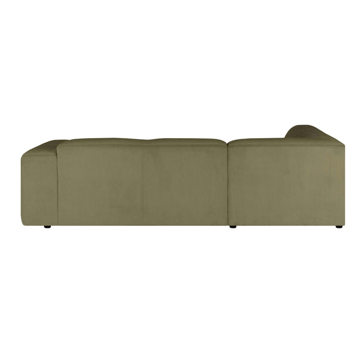 by fonQ Wonder 4-zits Hoekbank Links - Open Eind - Rib - Mosgroen