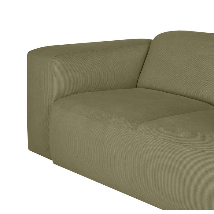 by fonQ Wonder 4-zits Hoekbank Links - Open Eind - Rib - Mosgroen