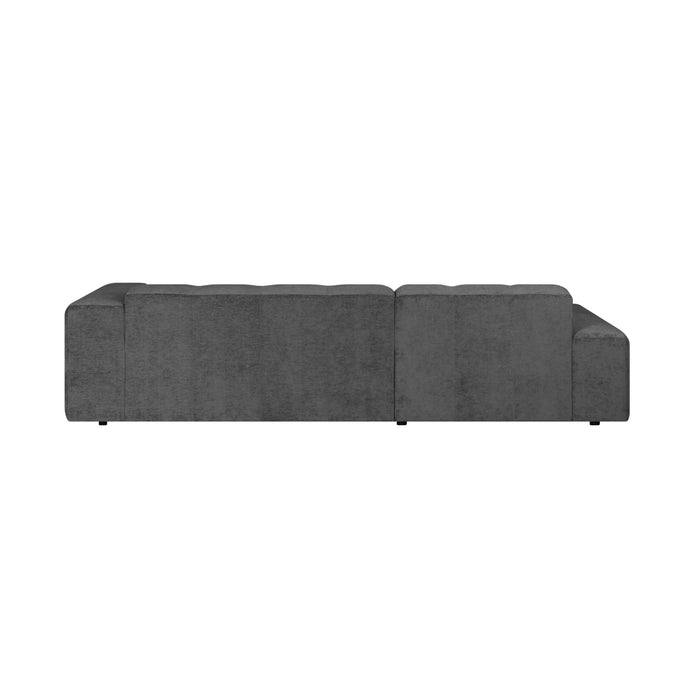 by fonQ Plume 3-zits Hoekbank met Chaise Longue Links - Chenille - Antraciet