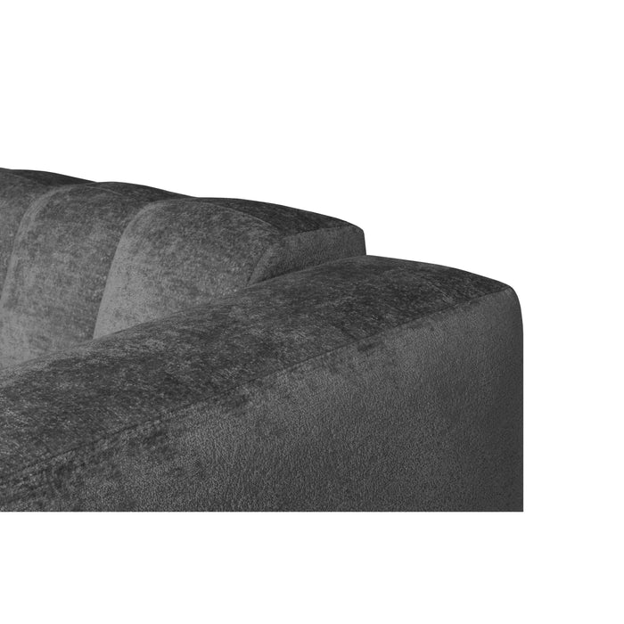 by fonQ Plume 3-zits Hoekbank met Chaise Longue Links - Chenille - Antraciet