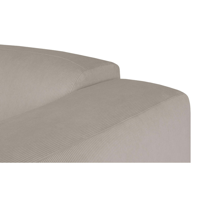 by fonQ Wonder 4-zits Hoekbank Links - Open Eind - Rib - Beige