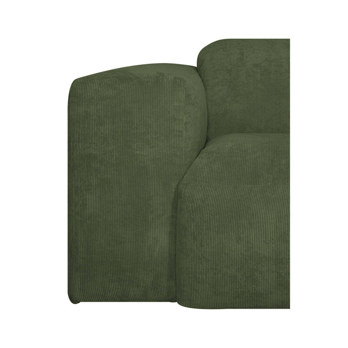 by fonQ Wonder 3-zits Hoekbank met Chaise Longue XL Rechts - Rib - Mosgroen
