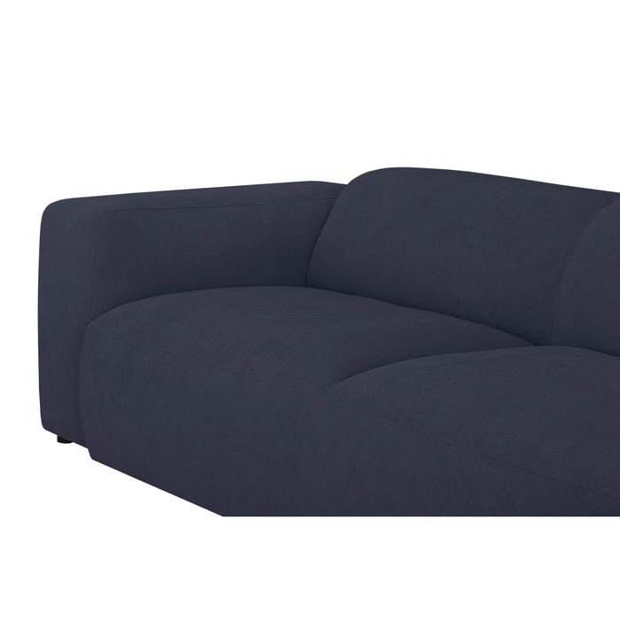 by fonQ Wonder 5-zits Hoekbank met Chaise Longue Rechts - Rib - Navy
