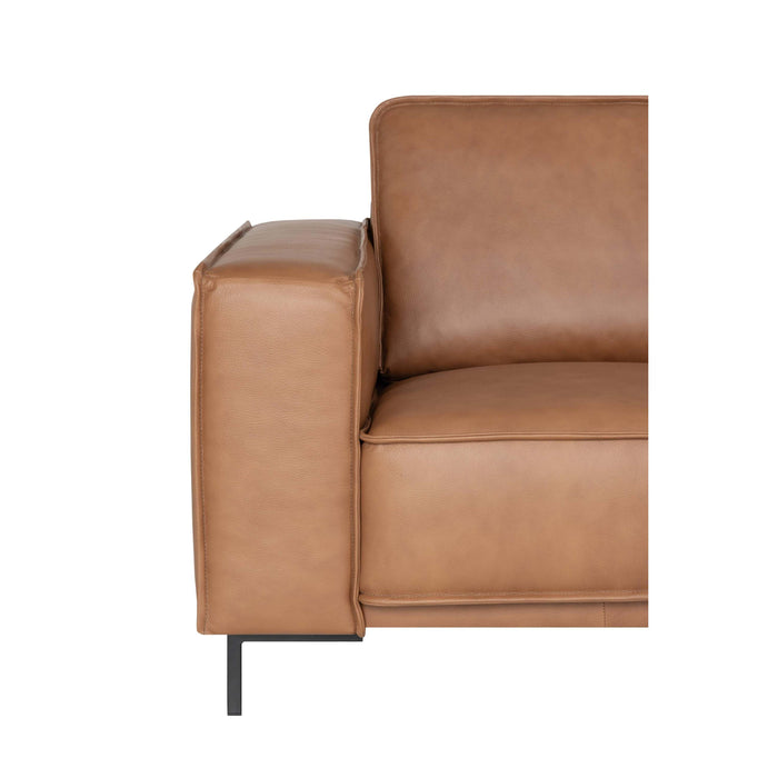 by fonQ Brisk Hoekbank met Chaise Longue Rechts - Buffelleer - Cognac