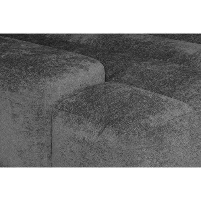 by fonQ Plume 3-zits Hoekbank met Chaise Longue Links - Chenille - Antraciet