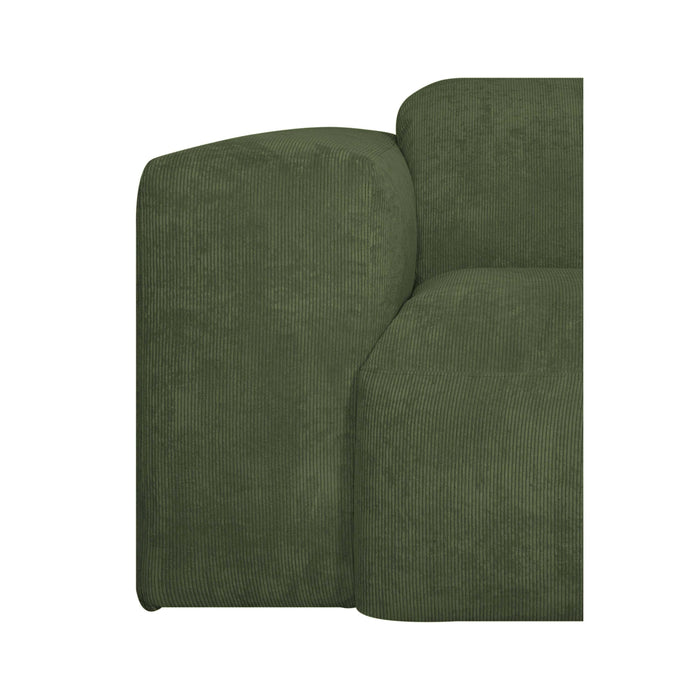 by fonQ Wonder 4-zits Hoekbank met Chaise Longue Rechts - Rib - Mosgroen
