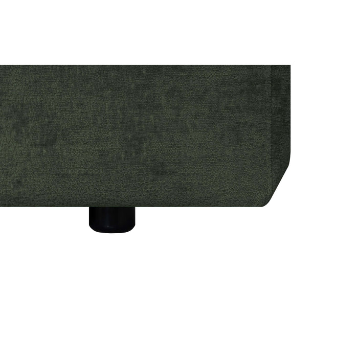 by fonQ Plume 3-zits Hoekbank met Chaise Longue Links - Chenille - Donkergroen