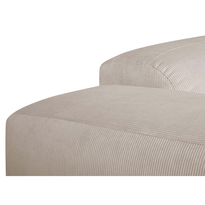 by fonQ Wonder 4-zits Hoekbank met Chaise Longue Rechts - Rib - Beige