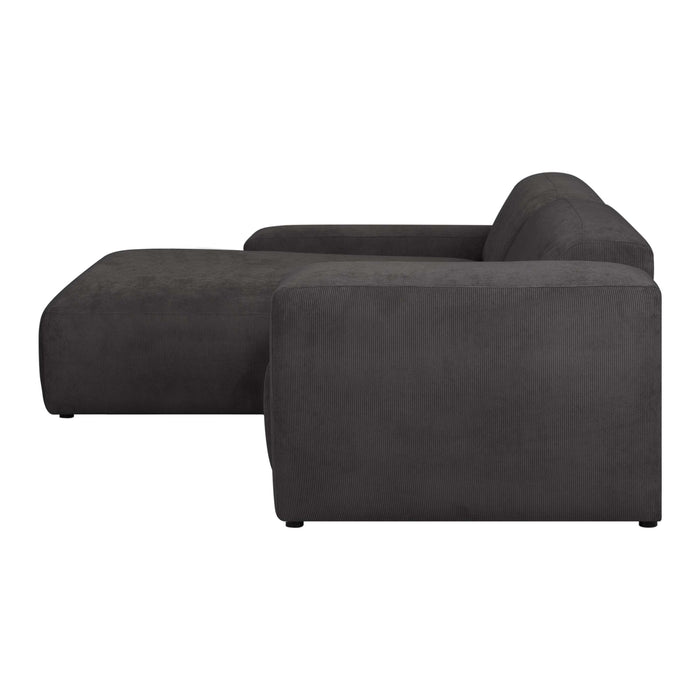 by fonQ Wonder 3-zits Hoekbank met Chaise Longue XL Links - Rib - Antraciet