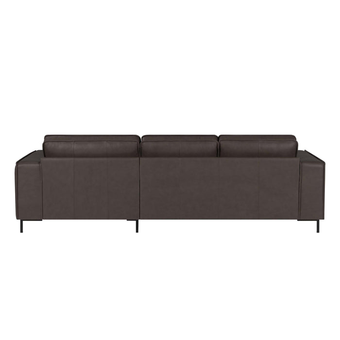 by fonQ Brisk Hoekbank met Chaise Longue Rechts - Buffelleer - Donkerbruin