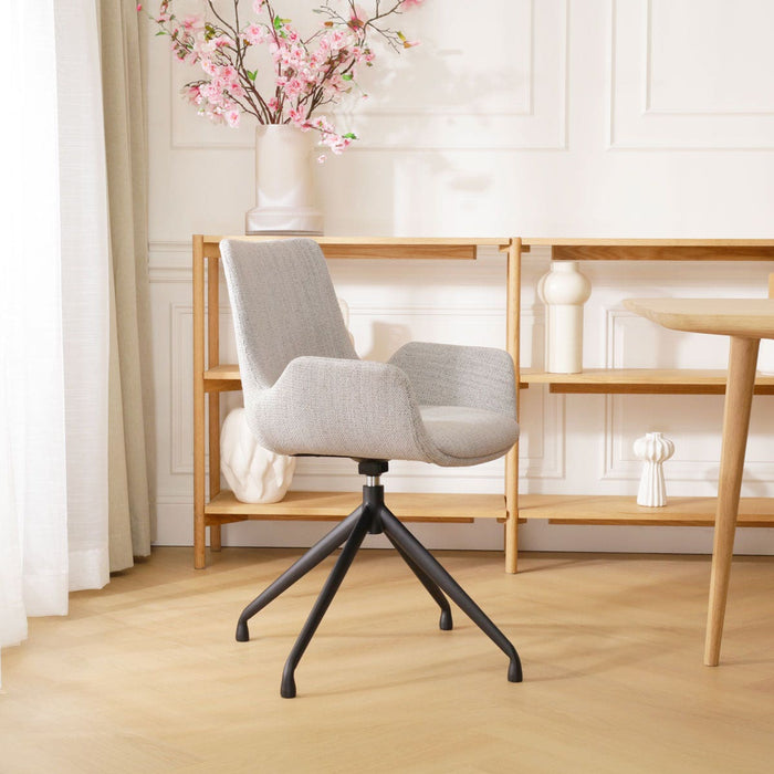 Nolon Nola-Eef Eetkamerstoel Beige Gemêleerd - Draaibaar Zwart