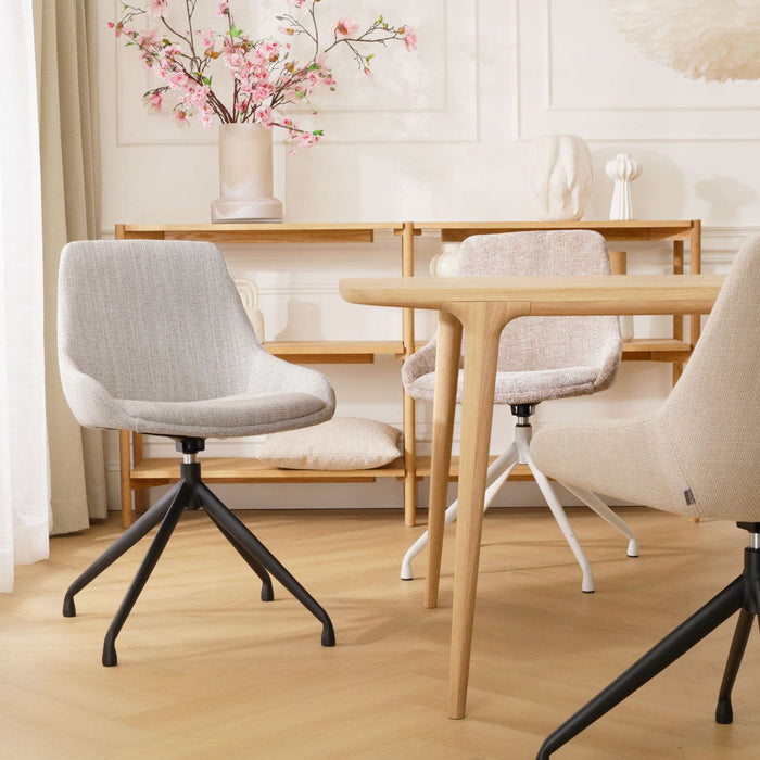 Nolon Nola-Isa Eetkamerstoel Beige Gemêleerd - Draaibaar Zwart