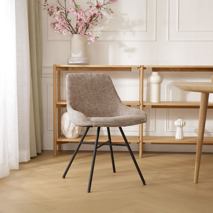 Nolon Noa-Isa Eetkamerstoel Bruin - Stof - Zwart Onderstel